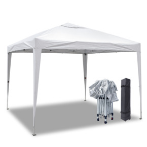 Handson One Touch partytent 2,95 x 2,95 m wit vierkant waterafstotend