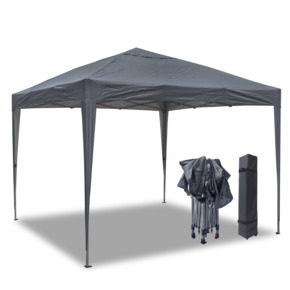 Handson partytent One Touch antraciet 2,95 x 2,95 m waterafstotend