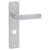 OK deurkruk set Blok recht schild vrij-bezet sluiting 63/8 mm aluminium