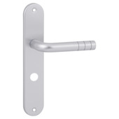 Gamma deurkruk set New York ovaal schild vrij-bezet sluiting 63/8 mm aluminium