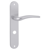 Gamma deurkruk set Palermo ovaal schild vrij-bezet sluiting 63/8 mm aluminium