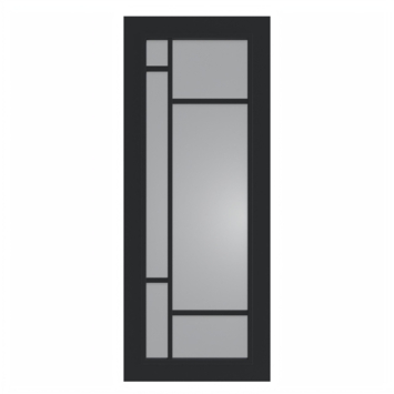 Arne & Bodil binnendeur ABD500 rook glas - diep zwart afgelakt - glaslat diep zwart