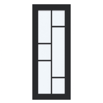 Arne & Bodil binnendeur ABD506 satijnglas - diep zwart afgelakt - glaslat diep zwart