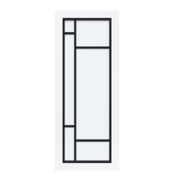 Arne & Bodil binnendeur ABD500 satijnglas - extra wit afgelakt - glaslat diep zwart