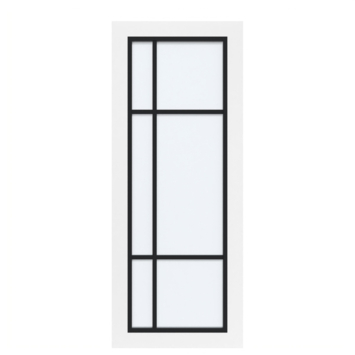 Arne & Bodil binnendeur ABD501 satijnglas - wit afgelakt - glaslat diep zwart