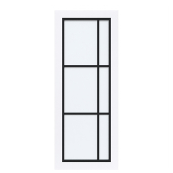 Arne & Bodil binnendeur ABD504 satijnglas - extra wit afgelakt - glaslat diep zwart