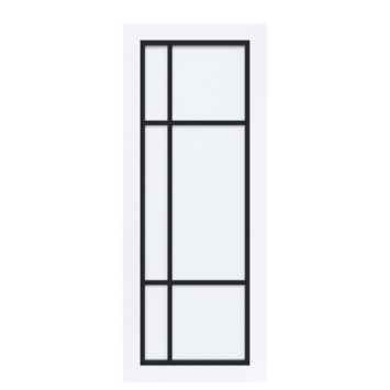 Arne & Bodil binnendeur ABD501 satijnglas - extra wit afgelakt - glaslat diep zwart