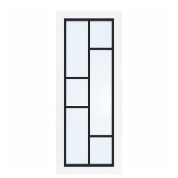 Arne & Bodil binnendeur ABD506 blank glas - extra wit afgelakt - glaslat diep zwart