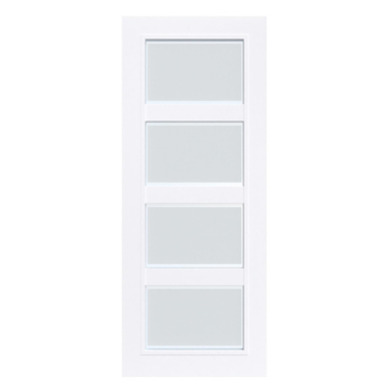 Arne & Bodil binnendeur ABB102 mat glas met blanke rand - extra wit afgelakt - glaslat extra wit