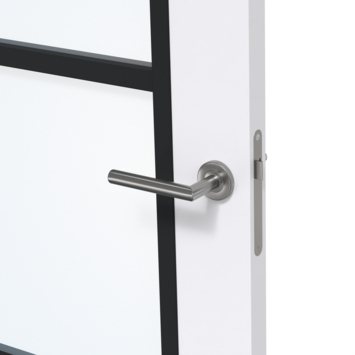 Arne & Bodil binnendeur ABB103 blank glas - extra wit afgelakt - glaslat diep zwart