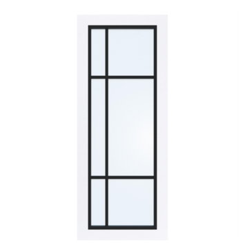 Arne & Bodil binnendeur ABD501 blank glas - extra wit afgelakt - glaslat diep zwart