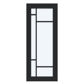 Arne & Bodil binnendeur ABD500 satijnglas - diep zwart afgelakt - glaslat diep zwart