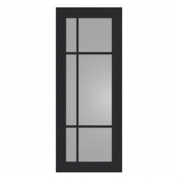 Arne & Bodil binnendeur ABD501 rook glas - diep zwart afgelakt - glaslat diep zwart