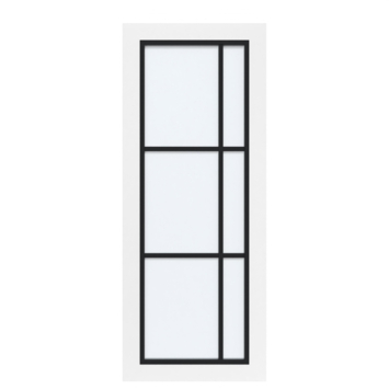 Arne & Bodil binnendeur ABD504 satijnglas - wit afgelakt - glaslat diep zwart