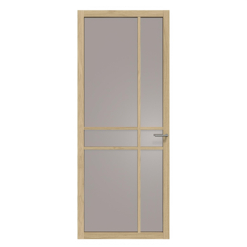 Arne & Bodil binnendeur ABE105 brons glas - licht eiken houtlook afwerking