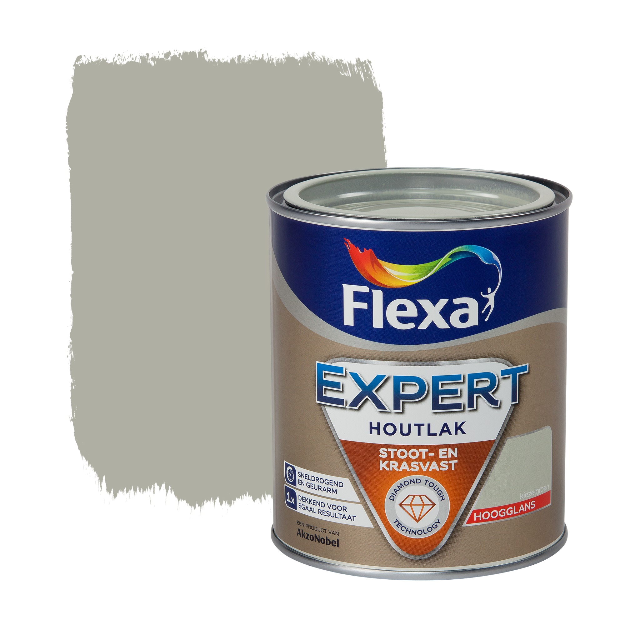 Flexa Expert Lak Kiezelgroen Hoogglans 750 Ml flexa kopen in de aanbieding