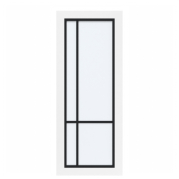 Arne & Bodil binnendeur ABD522 satijnglas - wit afgelakt - glaslat diep zwart