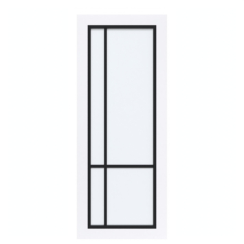Arne & Bodil binnendeur ABD522 satijnglas - extra wit afgelakt - glaslat diep zwart