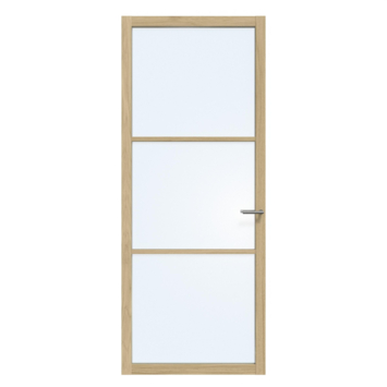 Arne & Bodil binnendeur ABE101 blank glas - licht eiken houtlook afwerking