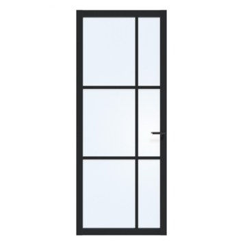 Arne & Bodil binnendeur ABE106 blank glas - diep zwart afgelakt
