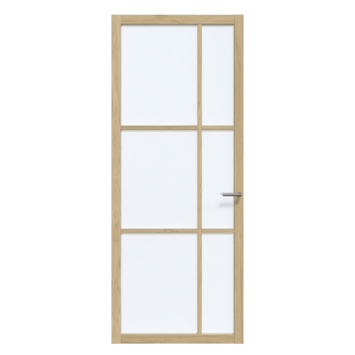 Arne & Bodil binnendeur ABE106 satijnglas - licht eiken houtlook afwerking