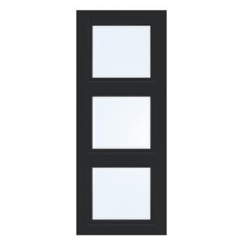 Arne & Bodil binnendeur ABT306 blank facetglas - diep zwart afgelakt