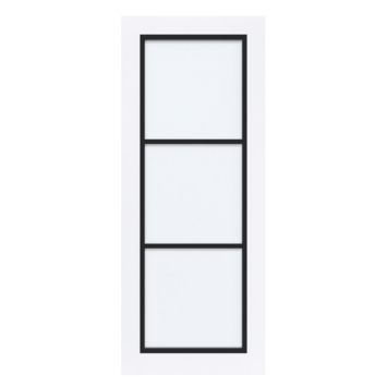 Arne & Bodil binnendeur ABB104 satijnglas - extra wit afgelakt - glaslat diep zwart