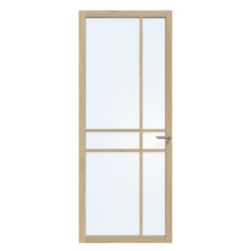 Arne & Bodil binnendeur ABE105 blank glas - licht eiken houtlook afwerking