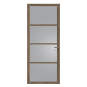 Arne & Bodil binnendeur ABE100 rook glas - donker eiken houtlook afwerking