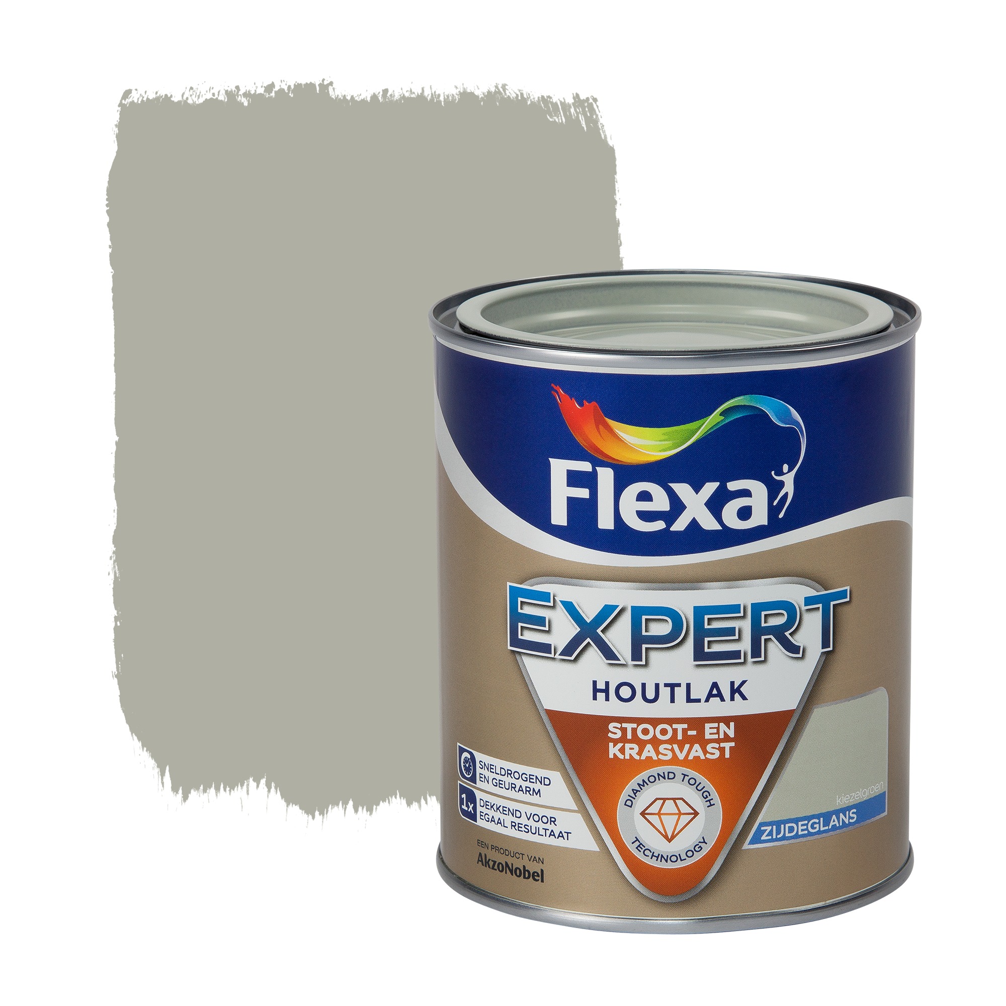 Flexa Expert Lak Kiezelgroen Zijdeglans 750 Ml flexa kopen in de aanbieding