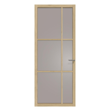 Arne & Bodil binnendeur ABE106 brons glas - licht eiken houtlook afwerking