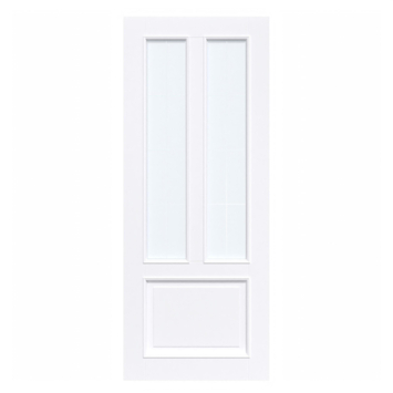 Arne & Bodil binnendeur ABT107 mat glas 8 vlaks met blanke rand - extra wit afgelakt