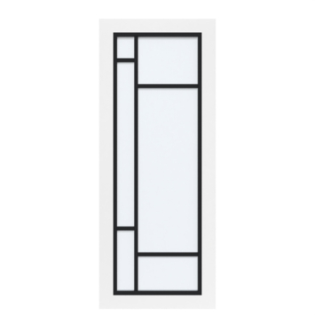 Arne & Bodil binnendeur ABD500 satijnglas - wit afgelakt - glaslat diep zwart