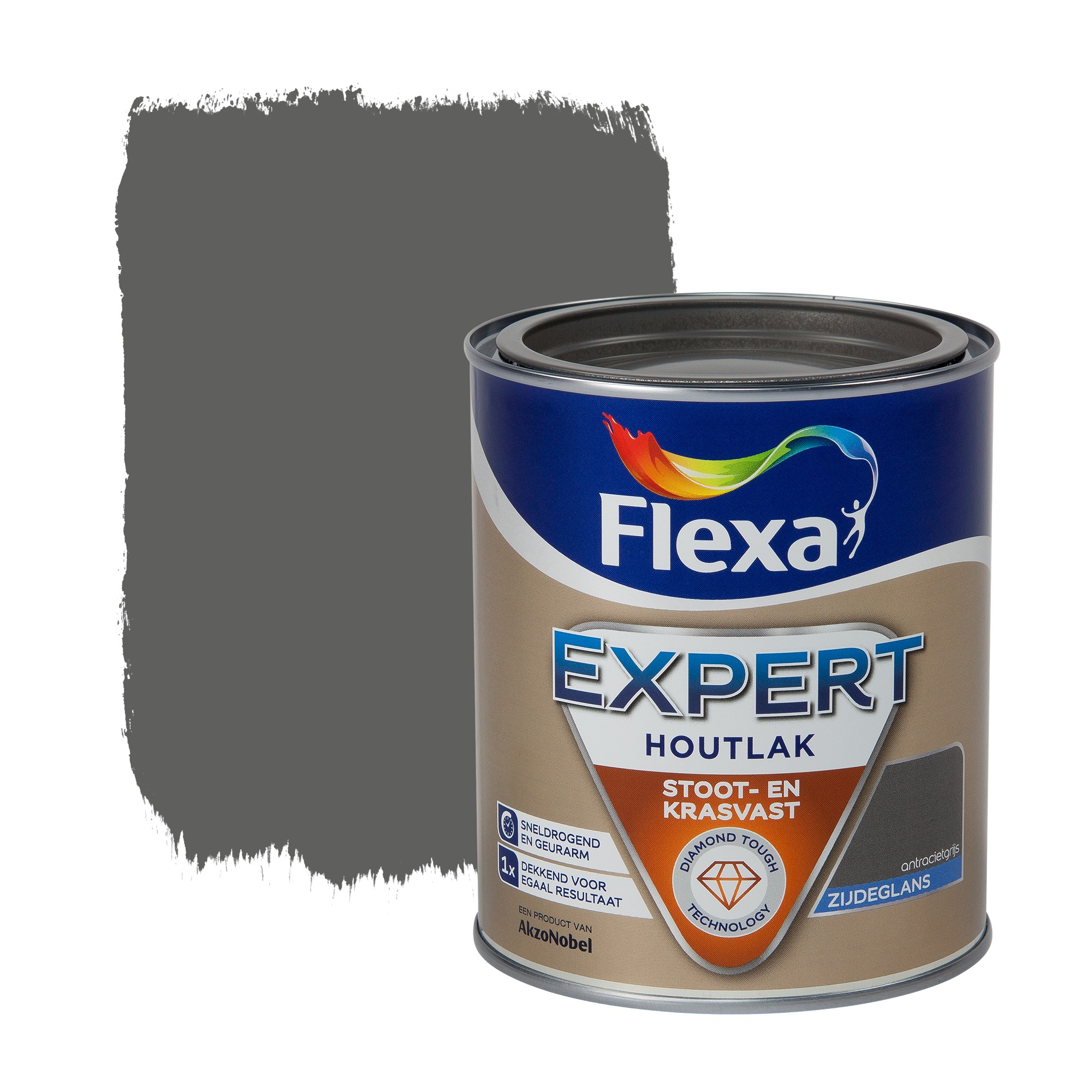 Flexa Expert Lak Antracietgrijs Zijdeglans 750 Ml flexa kopen in de aanbieding