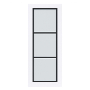 Arne & Bodil binnendeur ABB104 mat glas met blanke rand - extra wit afgelakt - glaslat diep zwart