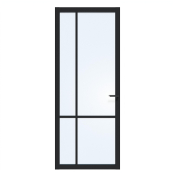 Arne & Bodil binnendeur ABE103 blank glas - diep zwart afgelakt