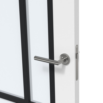 Arne & Bodil binnendeur ABD521 satijnglas - wit afgelakt - glaslat diep zwart