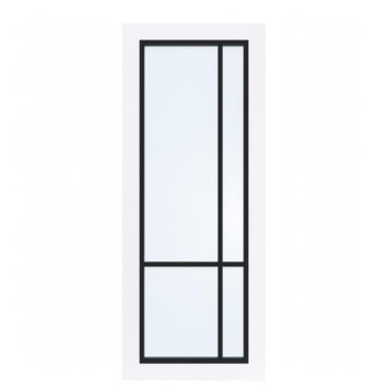 Arne & Bodil binnendeur ABD521 blank glas - extra wit afgelakt - glaslat diep zwart