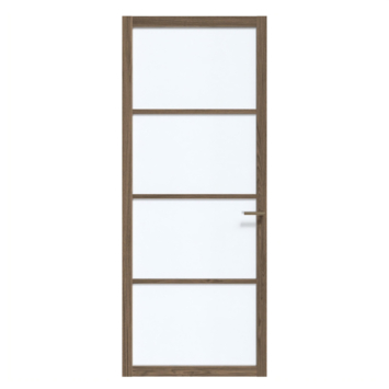 Arne & Bodil binnendeur ABE100 satijnglas - donker eiken houtlook afwerking