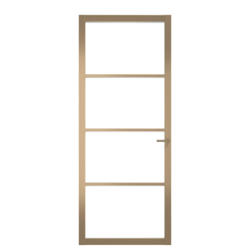 Arne & Bodil binnendeur ABE100 satijnglas - metallic brons staallook afwerking