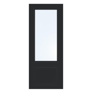 Arne & Bodil binnendeur ABT304 blank glas - diep zwart afgelakt