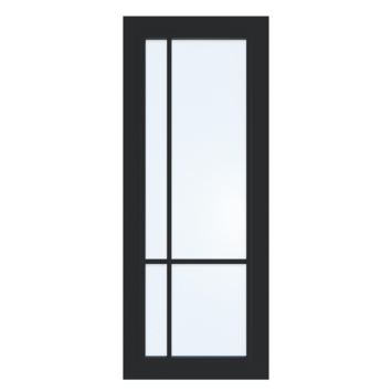 Arne & Bodil binnendeur ABD522 blank glas - diep zwart afgelakt - glaslat diep zwart