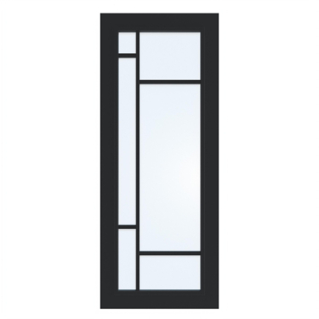 Arne & Bodil binnendeur ABD500 blank glas - diep zwart afgelakt - glaslat diep zwart