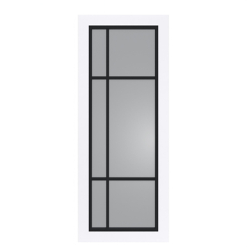 Arne & Bodil binnendeur ABD501 rook glas - extra wit afgelakt - glaslat diep zwart
