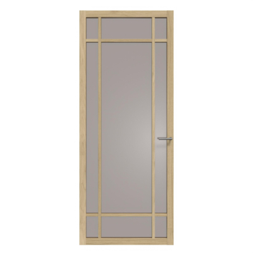 Arne & Bodil binnendeur ABE107 brons glas - licht eiken houtlook afwerking
