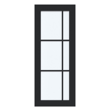 Arne & Bodil binnendeur ABD504 satijnglas - diep zwart afgelakt - glaslat diep zwart