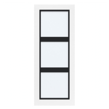 Arne & Bodil binnendeur ABB105 satijnglas - wit afgelakt - glaslat diep zwart