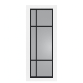 Arne & Bodil binnendeur ABD501 rook glas - wit afgelakt - glaslat diep zwart