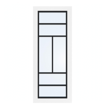 Arne & Bodil binnendeur ABD507 blank glas - wit afgelakt - glaslat diep zwart