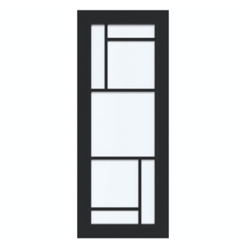 Arne & Bodil binnendeur ABD509 satijnglas - diep zwart afgelakt - glaslat diep zwart